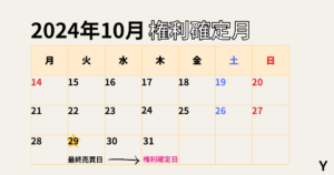 2024年10月株主優待権利確定月