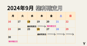 2024年9月の株主優待がもらえる権利確定日とは